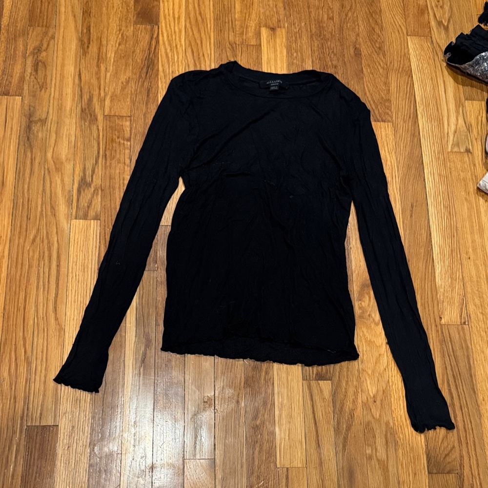 All Saints Black Long Sleeve Tee
